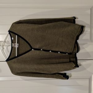 Cruel girl button down sweater extra large olive green